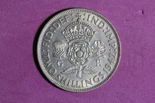 1942 Great Britain 2 Shillings Silver Coin #M22243