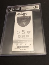 BECKETT 10 Auto Adam Vinatieri NFL Scoring Points Record Signed Ticket 10/28/18