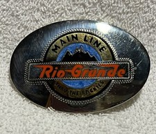 Vintage Rio Grande Main Line Train Thru the Rockies Belt Buckle