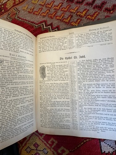 Antike 1800er Bibel Stempel Heilige Schrift Heilige Große Familienbibel Deutsch Guter Zustand - Bild 15 von 18