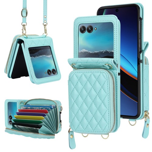 Diamond Grid Leather Wallet Case Cover For Motorola Razr+ Plus 2025 2024 2023 - Picture 16 of 88