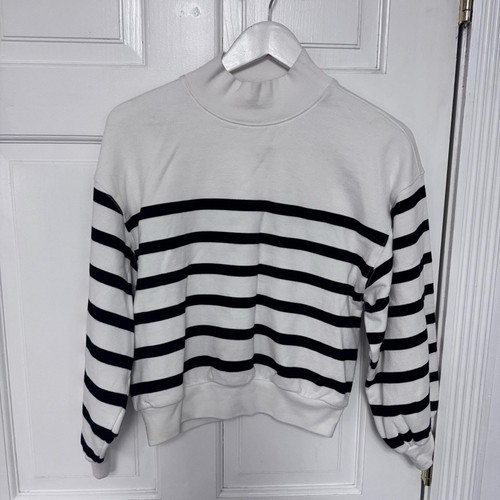 Frame Denim Striped Mock Neck Sweatshirt XS - Picture 8 of 13