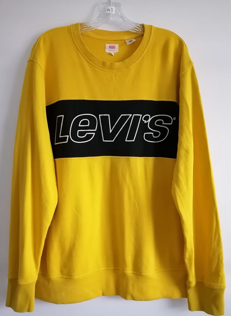 Levi s Mens Sweatshirt Yellow Crew Neck Long Sleeve Size L eBay