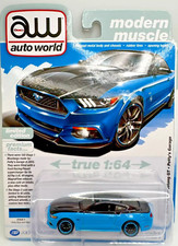 Auto World 2015 Ford Mustang GT Petty's Garage Petty Blue Black 1/64 VHTF