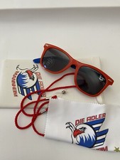 OCCHIALI DA SOLE PER BAMBINI, AQUILA MANNHEIM, nuovi, astuccio a scatto, panno per la pulizia, cinturino per occhiali