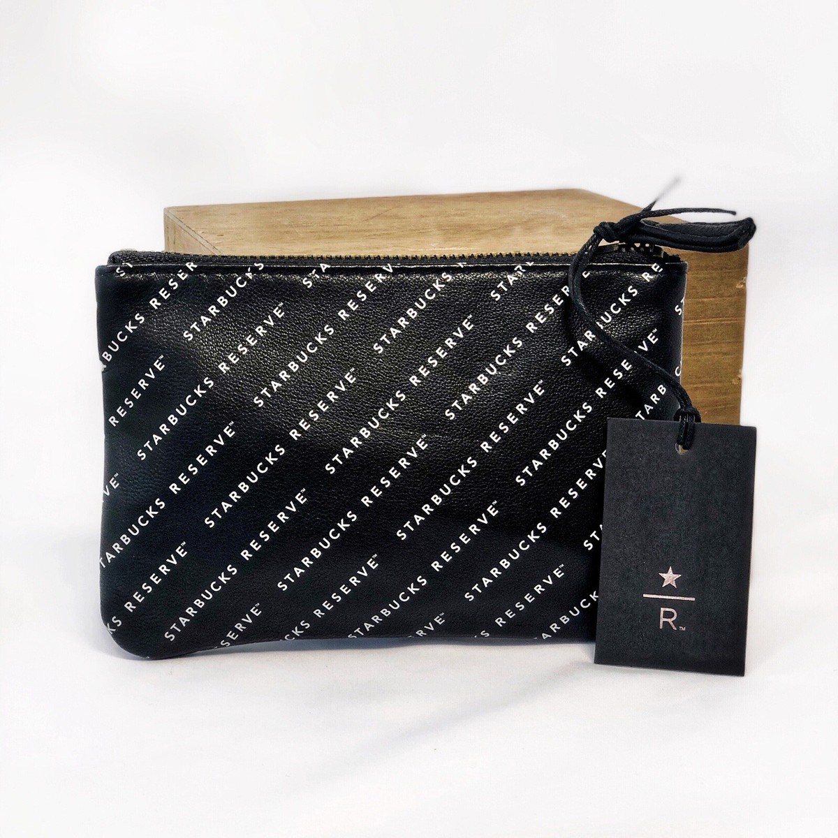【韓国スタバ】Reserve★Reserve Black Leather Pouch Starbucks Reserve Roastery Soft Leather Zipper Pouch Black