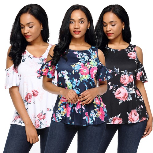 Fashion Womens Short Sleeve Cold 