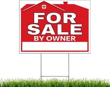 NEXT LEVEL SIGNS For Sale By Owner Yard Signs 24 W x 18 H 2 Sided Waterproof