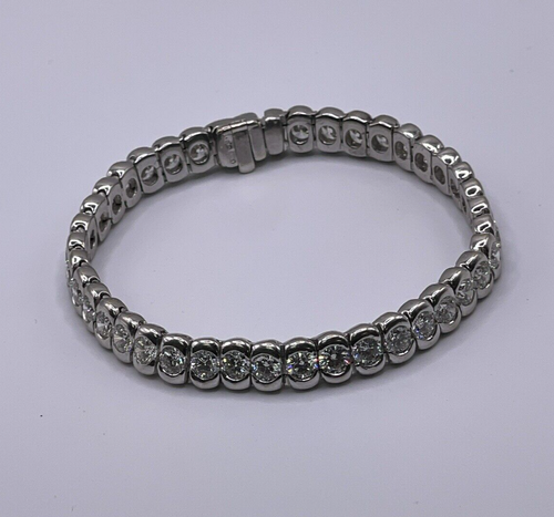 18kt White Gold Tennis Bracelet 7" 7mm 10CT Diamond VS Clarity EF Color - Picture 14 of 17