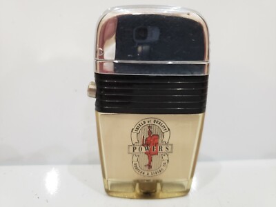 Vintage Working Scriptto VU Feuerzeug ''SCHILD DER QUALITÄT POWERS DACHING & GLEITEN''