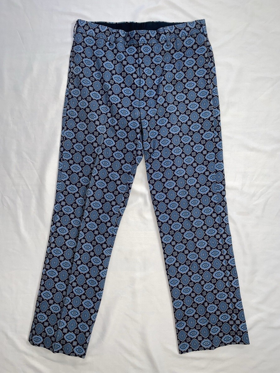 Prada Vintage Men Spring 2002 Arabesque Paisley Print Pleat
