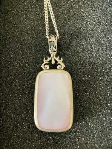 Silver And Enamel Reversible Pendant 44 Cm Chain - Picture 4 of 6