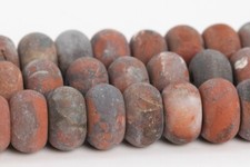Natural Matte Red Breccia Jasper Beads Grade AAA Rondelle Loose Bead 6x4MM 8x5MM