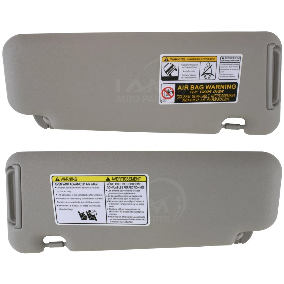 Par de parasol izquierdo y derecho gris para Toyota Highlander 2008-2013 con luz de tocador Foto 3 de 3