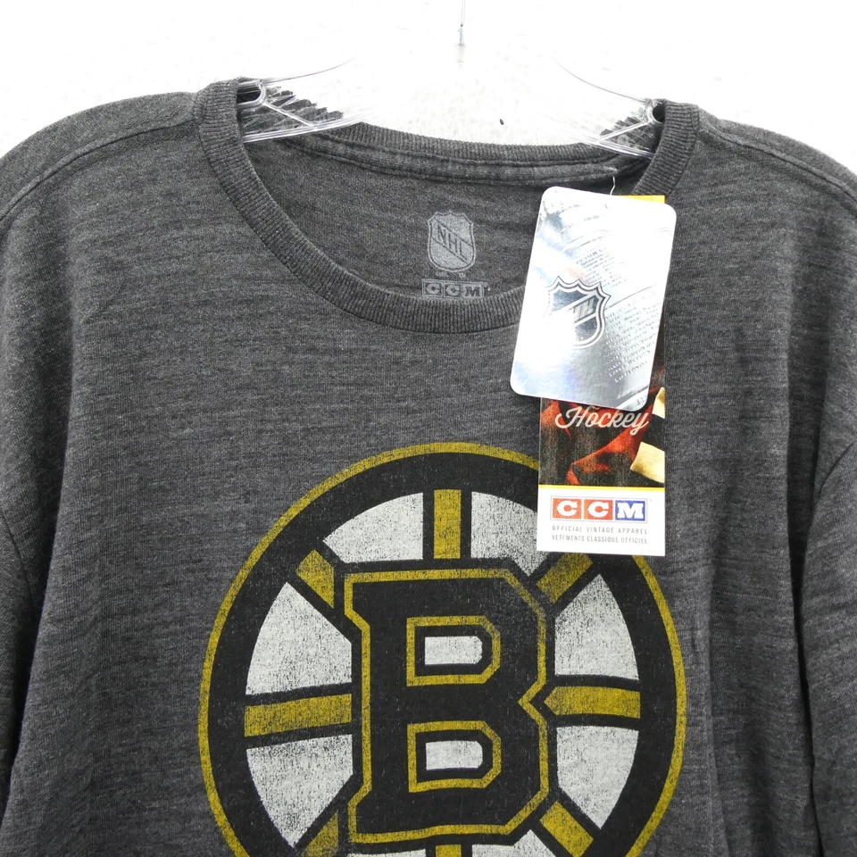 Camisa CCM Boston Bruins Para Hombres Grande Chara 33 Gris Tejida NHL Hockey Retro Gimnasio Nueva Foto 3 de 4