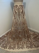NUDE 4way stretch sequin Lace fabric 50 Width Sold By The Yard