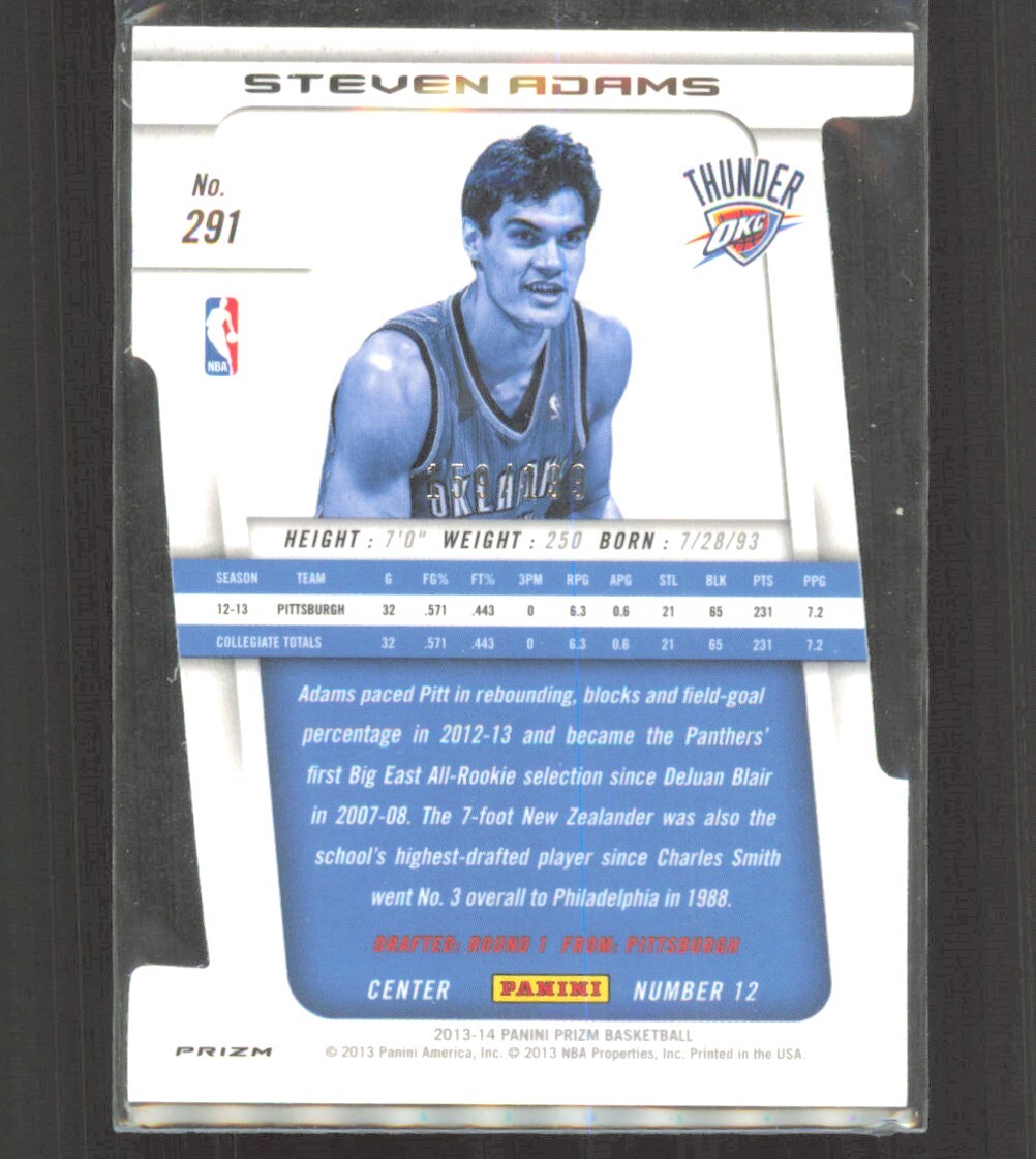2013-14 Panini Prizm Light Blue Die-Cut Steven Adams Rookie /199
