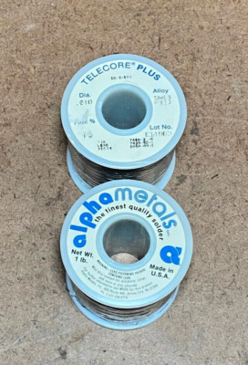 Alpha Telecore Plus Solder Wire P2 1Lb 63Sn/37Pb Spool .010'' ~ 2 Rolls