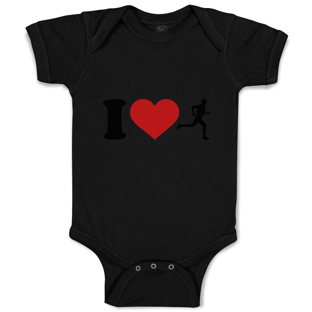 I Love Running Olympics Baby Bodysuit for Boys & Girls