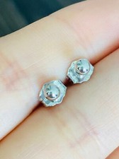 14kt white gold 2mm round ball stud Earrings