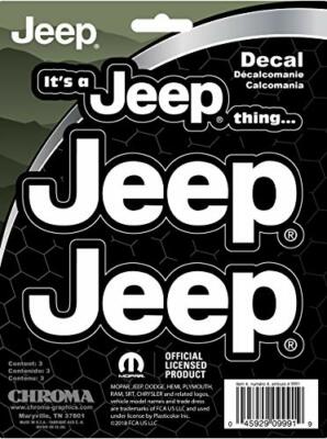 CHROMA 9991 It's a Jeep Thing Stick Onz Decals 3pcs Jeep Sticker White Letters