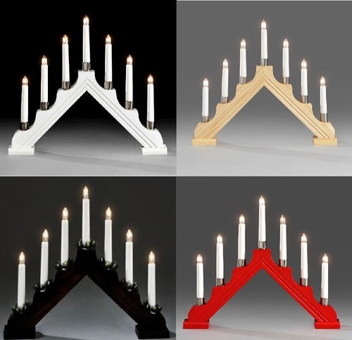 7 Bulb Plastic Candle Bridge Christmas Arch Light Indoor Home Window Decoration