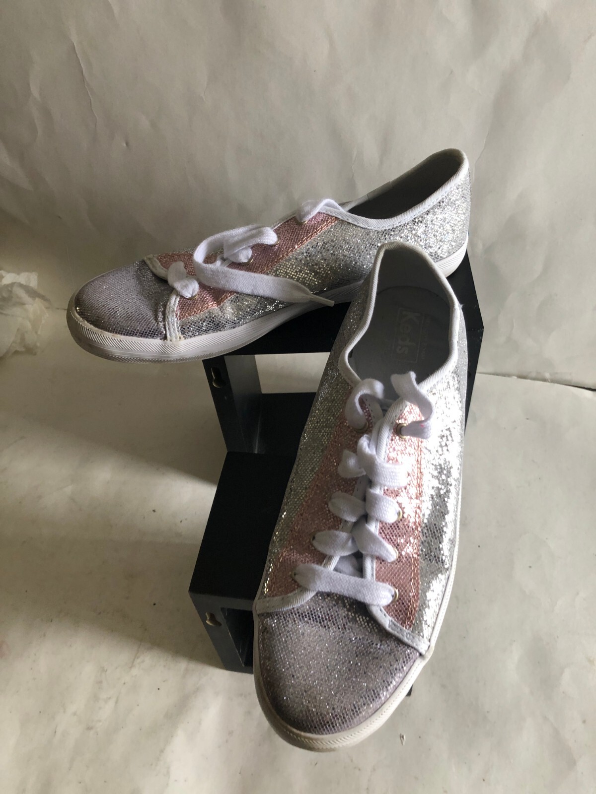 Keds Women's Kickstart Lace Up Canvas Sneaker, Silver… Gem