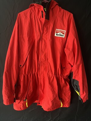 Marlboro Jacket Mens Large Adventure Team Red Full Zip Hooded