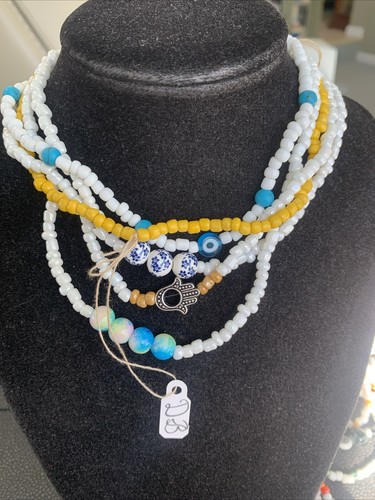 Glass Bead Choker Necklace Jewelry Lot 15 Pcs Handmade Boho Jewelry 13-15” LB921 - Picture 11 of 13