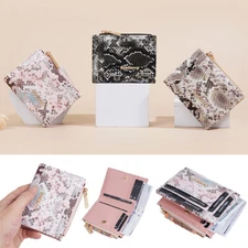 Women's Biflod Short Wallet ID Credit Card Holder Mini Zipper Clutch Coin Purse