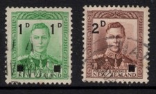 NEW ZEALAND 1941 PROVISIONAL  KING GEORGE VI SET  VFU.