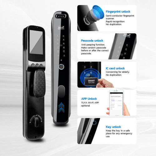 3D Face Recognition Unlock Digital Door Lock With Camera FIngerprint Password DE - Picture 11 of 24