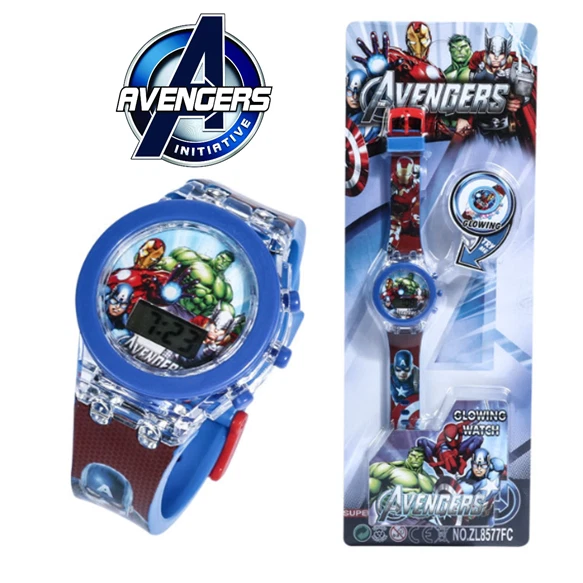GLOWING WATCH MARVEL AVENGERS KID LED ELECTRONIC DIGITAL DISPLAY WRIST WATCH TOY
