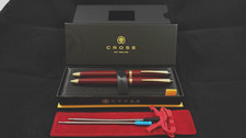 CROSS SOLO BURGUNDY BALLPOINT PEN  0.5mm PENCIL WITH GOLD PLATED TRIM 801-4