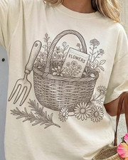 Gardening Shirt, Flower Basket Tee, Plant Mom...