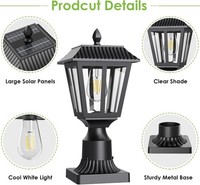 Greluna Solar Post Lights, Dusk to Dawn Lamp Light with Warm White 8
