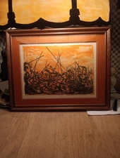 Mid Century Modern Colored Lithograph  Ancient  Battle  3/9