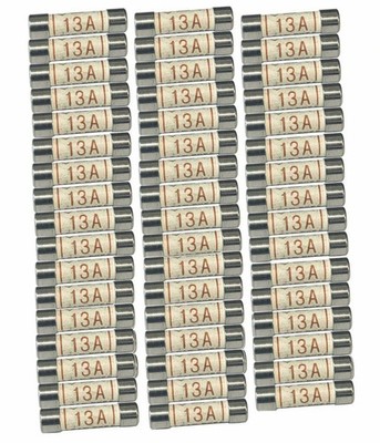 13 Ampere Sicherungen 50 Stück - Haushalt 3 Pin Steckersicherungen Haushalt