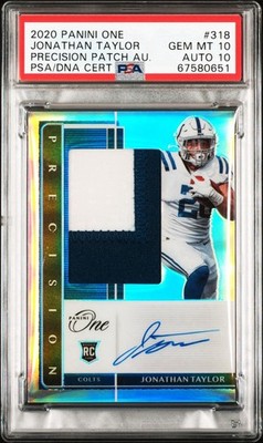 2020 Panini One - Precision Rookie Patch Auto Jonathan Taylor #318 /35 AU,MEM,RC