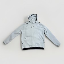 Nike Dri-Fit Men's White Ivory Hoodie Pullover Size Medium Polyester Kangaroo