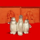 Tin mould silicone mould tin casting 3 penguins approx. 25 g pure tin
