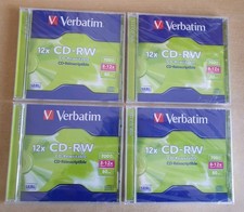 Image of Verbatim CD-RW X4 12x 700mb 8-12 Speed 80min Blank Recordable CD Rewritable