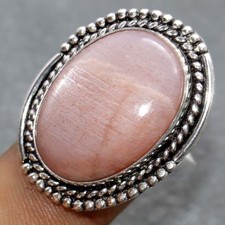 Sunstone 925 Silver Plated Ring US 8.5 Mother's Day Gift JW