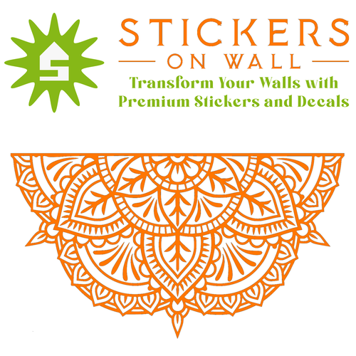 Large Boho Half Mandala Wall Sticker Bedroom Removable Vinyl Decal - Picture 21 of 23