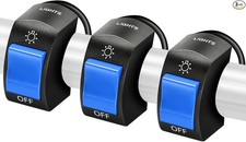 3 Pieces Motorcycle Headlight Switch Handlebar Toggle Switch 7/8 I Color: Blue