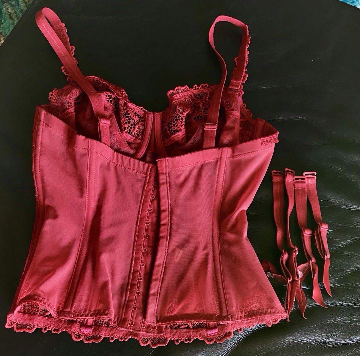Prima Donna Red Lace Bustier Bra Garter PrimaDonna Designer 32E 32DDD Perfect View 4