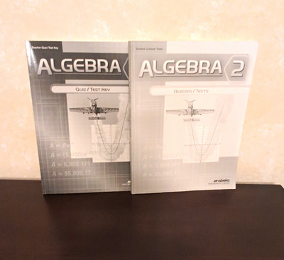 Abeka Algebra 2 Quizzes/Tests Student Book & Quiz/Test Key 2 Books HS