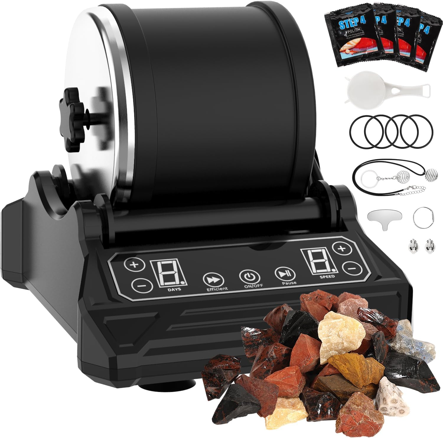 Rock Tumbler Kit Barrel Rock Tumbler for Adults Kids Rock Polisher Tumbler Kit L