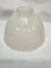 Vtg Style Ribbed Milk Glass Lamp Shade White Clambroth Scalloped Edge 5.75" W
