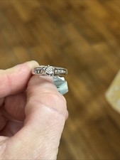 Ladies Sterling Silver And CZ Engagement Ring Size 7 NWT
